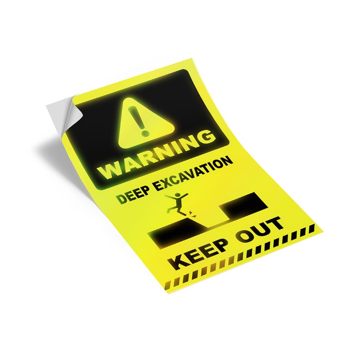 reflective adhesive vinyl warning sign