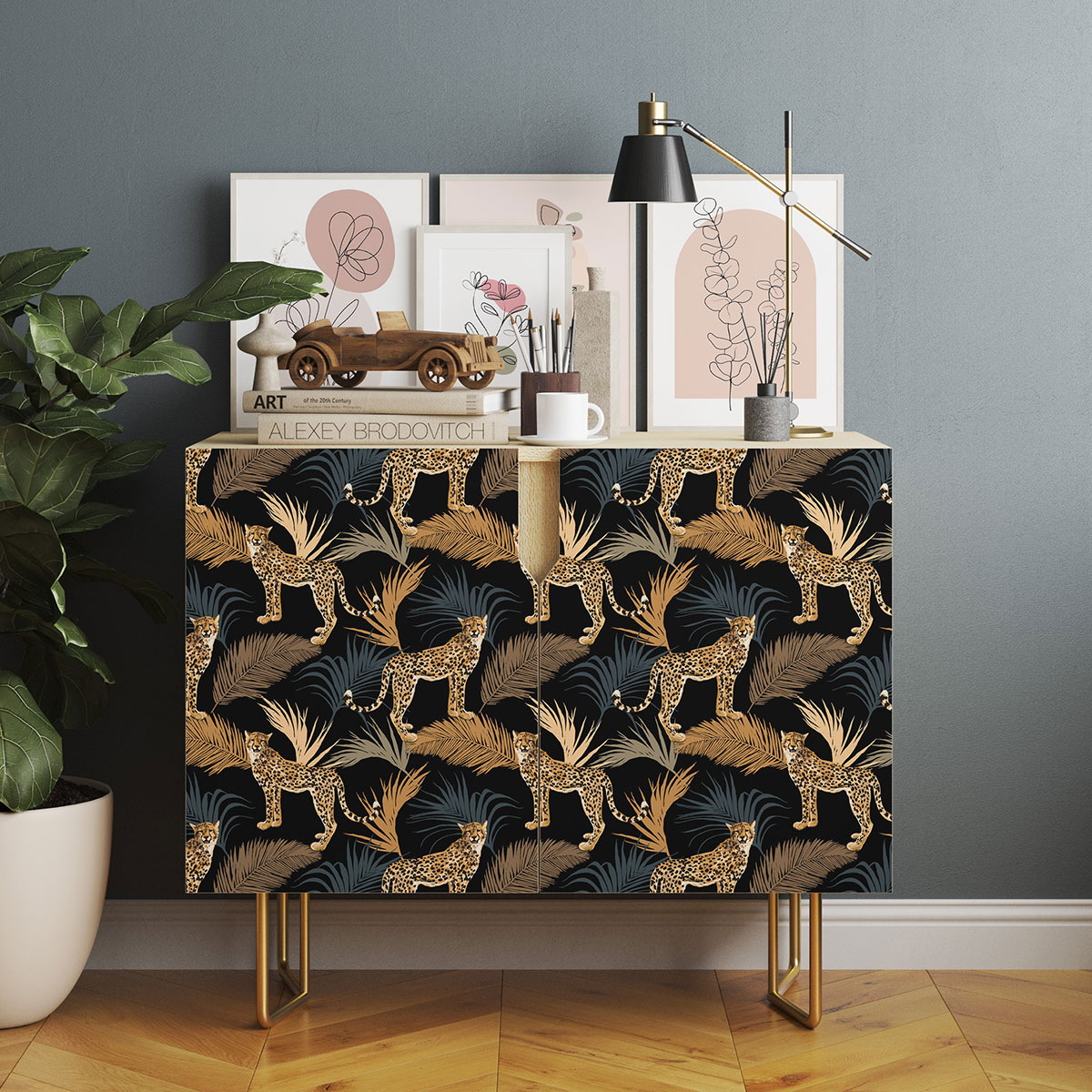 tropical leopard furniture vinyl wrap 2