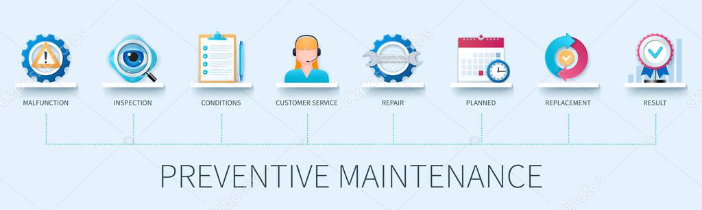 depositphotos 550207810 stock illustration preventive maintenance banner icons malfunction